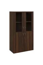 N 4 - 8DS kancelářská skříň, 4-dveřová/prosklená, 1450x800x400, ořech královský